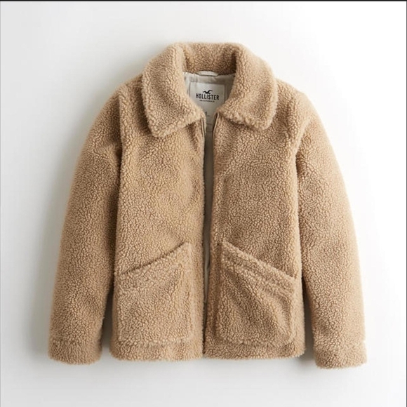 Hollister Jackets & Blazers - Hollister Tan Sherpa Teddy  Jacket/Coat Like New